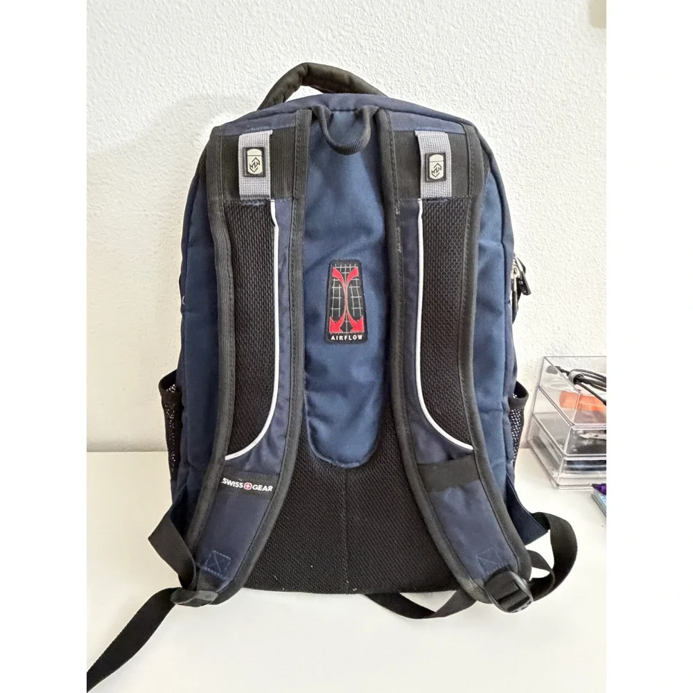 SwissGear‎ Airflow Backpack Navy Blue Black Laptop Travel Commuter Bag